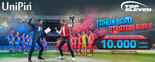 Tahun Baru, Strategi Baru di Top Eleven: Top Up Tokens dan Raih Cashback UniPin Credits!